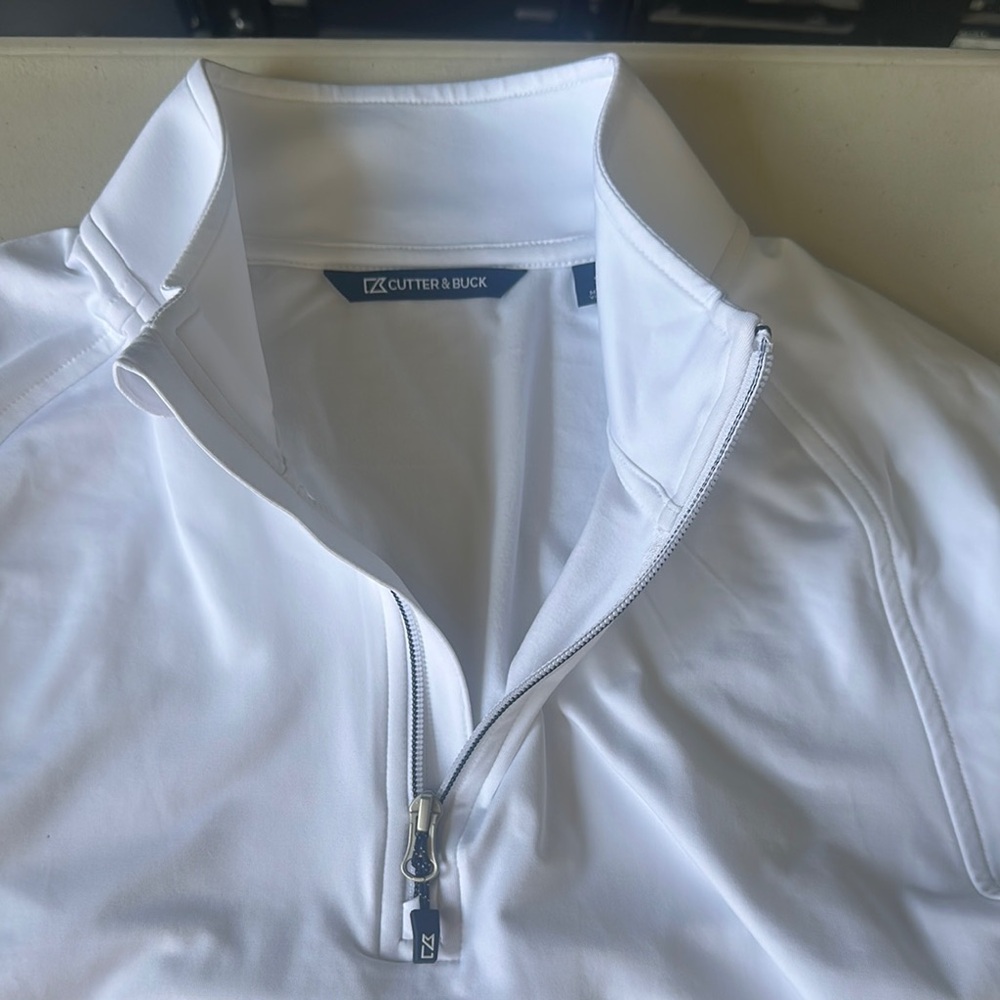Cutter & Buck Classic White Zip Pullover